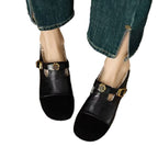 Damen elegante Mokassins mit modischen Schnallen und weichem Innenfutter R&B