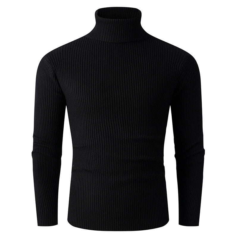 Herren Rollkragenpullover aus feinem Rippstrick R&B