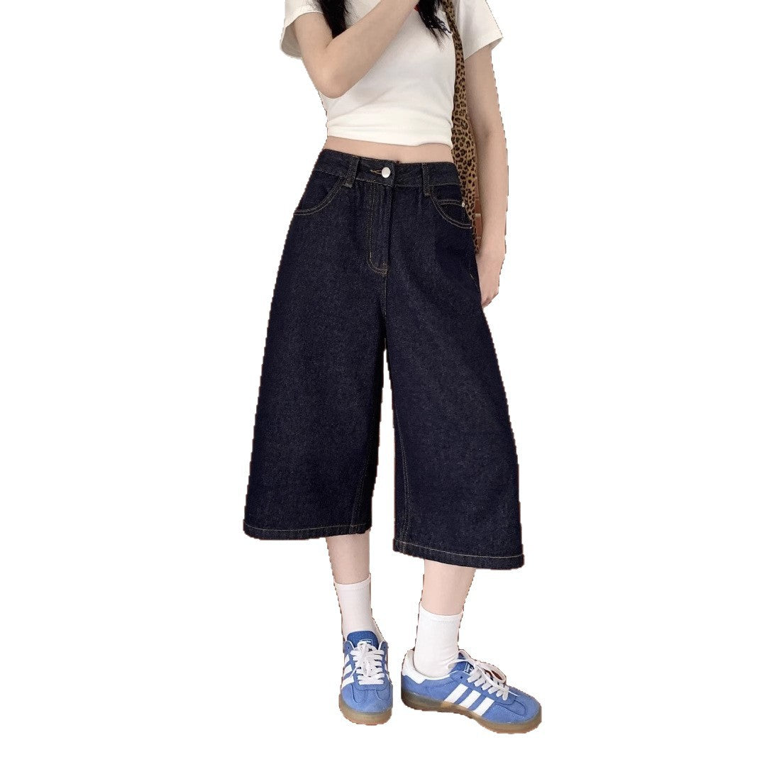 Damen Weite Denim-Culotte mit modischem Schnitt R&B