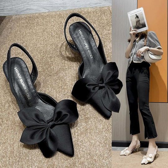 Damen elegante Slingback-Pumps mit Zierflügeln R&B