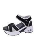 Damen Wedge-Sandalen mit luftiger Mesh-Oberfläche und verstellbaren Riemen
