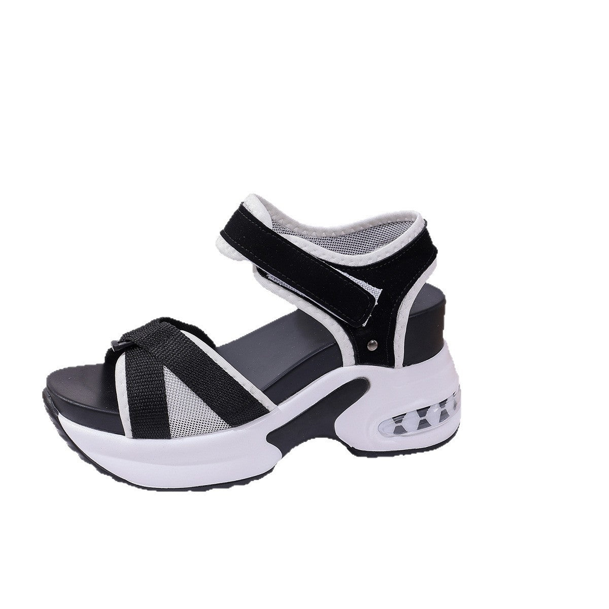 Damen Wedge-Sandalen mit luftiger Mesh-Oberfläche und verstellbaren Riemen