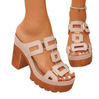 Damen Hochhackige Clogs mit geometrischem Design R&B