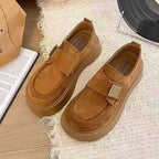 Damen Chunky Clogs aus weichem Wildleder mit verstellbarem Klettverschluss R&B