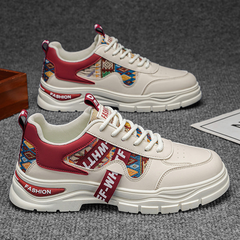 Damen modische Chunky Sneakers mit farbenfrohem Ethno-Muster R&B