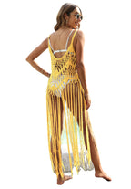 Damen Häkel-Strandüberwurf mit langen Fransen R&B