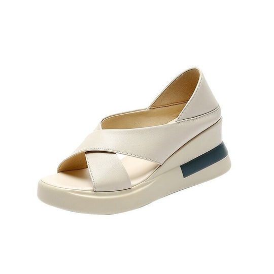 Damen Wedge-Sandalen mit geschlossenen Zehen und komfortablem Fußbett R&B