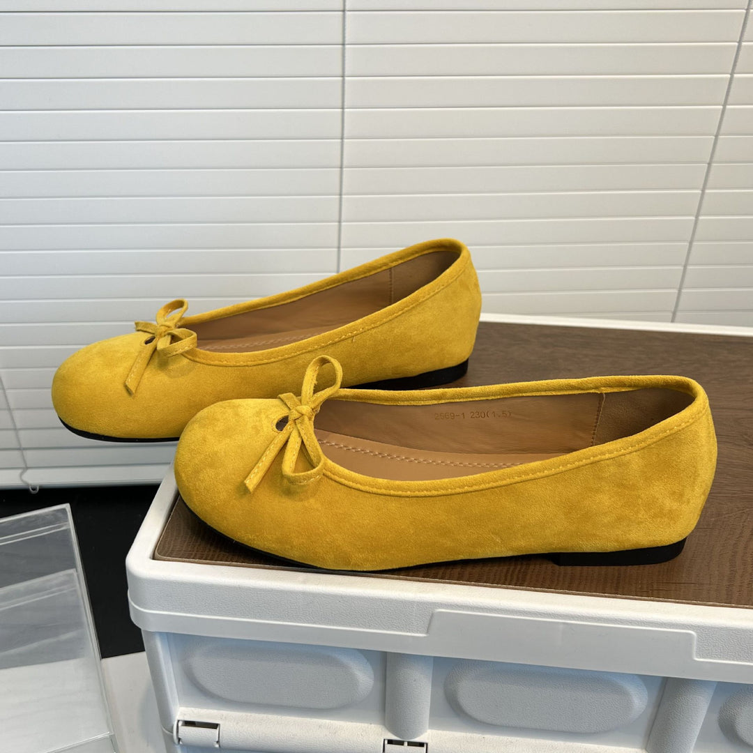Damen Ballerinas aus weichem Wildleder mit dekorativem Schleifenakzent R&B