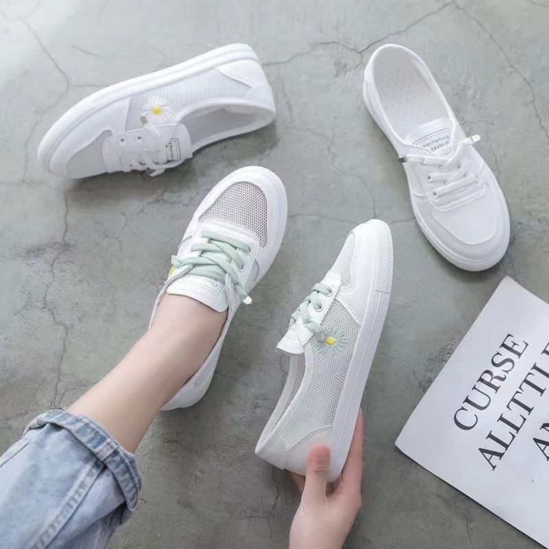 Damen lässige Sneaker mit buntem Blumenmotiv