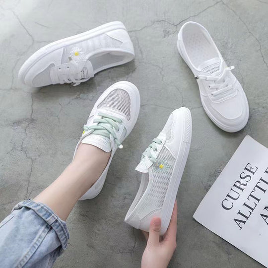 Damen lässige Sneaker mit buntem Blumenmotiv R&B