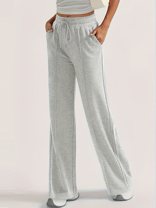 Damen lockere Sweatpants mit seitlichen Taschen und elastischem Bund R&B