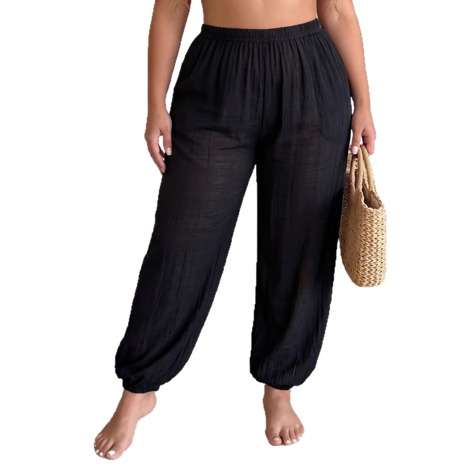 Damen luftige Freizeithose mit elastischem Bund R&B