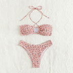 Damen Bandeau-Bikini mit geflochtenem Design und verstellbaren Trägern R&B