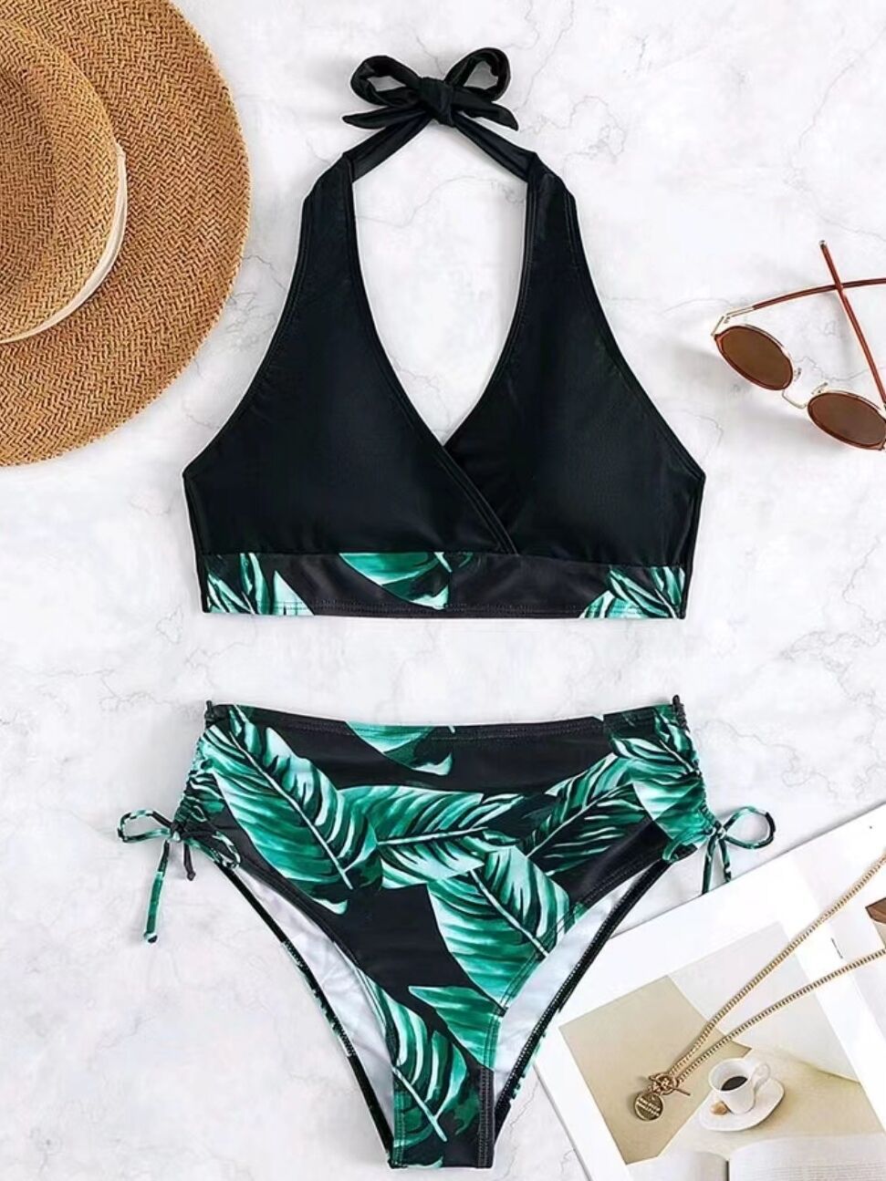 Damen Bikiniset mit raffiniertem Wickeloberteil und verstellbaren Seiten R&B