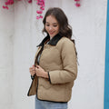 Damen gesteppte Kurzjacke mit schickem Kragen R&B