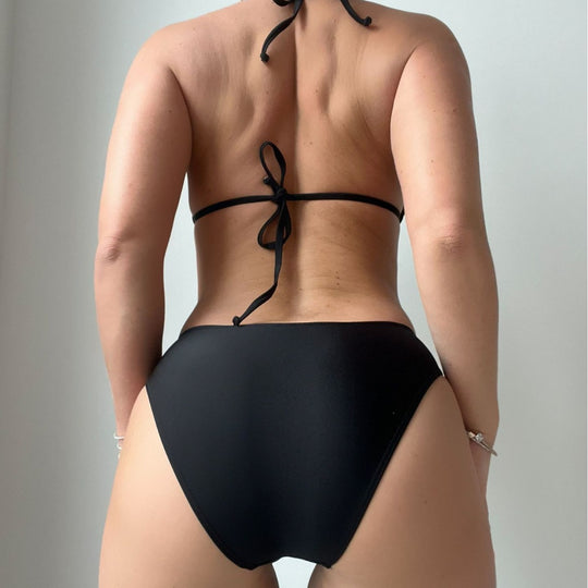 Damen High-Cut Badeanzug mit transparenten Ärmeln R&B