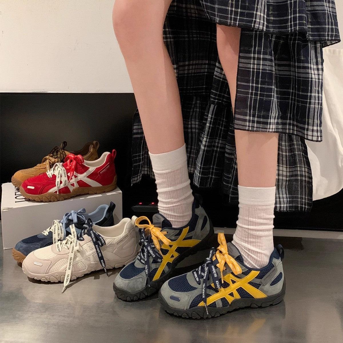 Damen Sportliche Freizeitschuhe mit atmungsaktiver Mesh-Oberfläche und rutschfester Laufsohle R&B