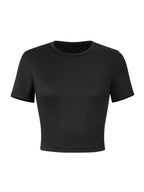Damen Kurzärmliges Crop-Top aus atmungsaktivem Material R&B