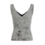 Damen Crop-Top mit floralem Design und Spaghetti-Trägern R&B