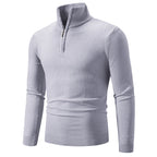 Herren Rollkragenpullover mit Reißverschluss und strukturiertem Design