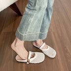 Damen Slip-On Clogs mit modischem Netzdesign und dekorativem Verschluss
