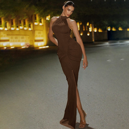 Damen Figurbetontes Maxikleid mit eleganter Drapierung R&B