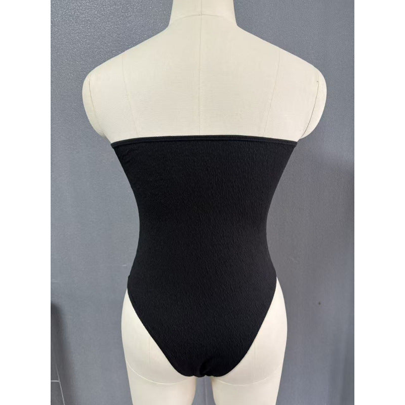 Damen Einteiliger Badeanzug mit bandeau Schnitt und figurbetonendem Design R&B
