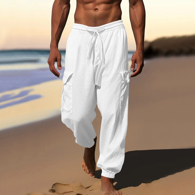 Herren lässige Cargo-Hose mit verstellbarem Bund und praktischen Seitentaschen R&B
