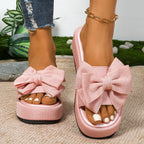 Damen Plattform-Sandalen mit großem Schleifen-Detail und rutschfester Sohle R&B