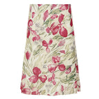 Damen eleganter Midirock mit floralen Motiven und schwingendem Schnitt R&B