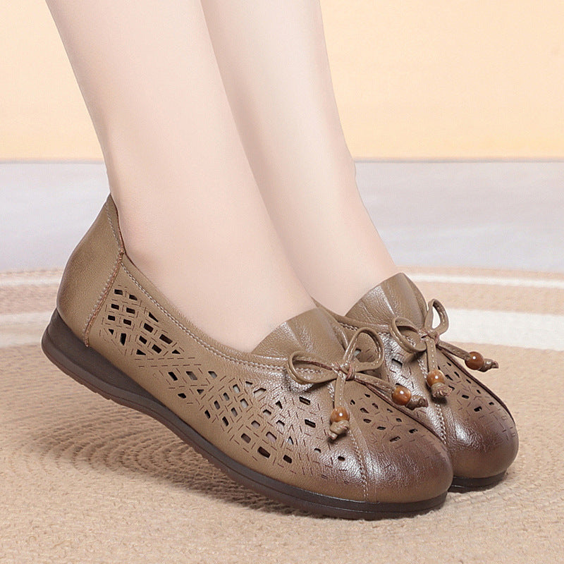 Damen Atmungsaktive und elegante Ballerinas mit modischem Lochmuster R&B