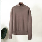 Damen eleganter Strickpullover mit hohem Kragen R&B
