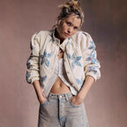 Damen gesteppte Blumenjacke R&B