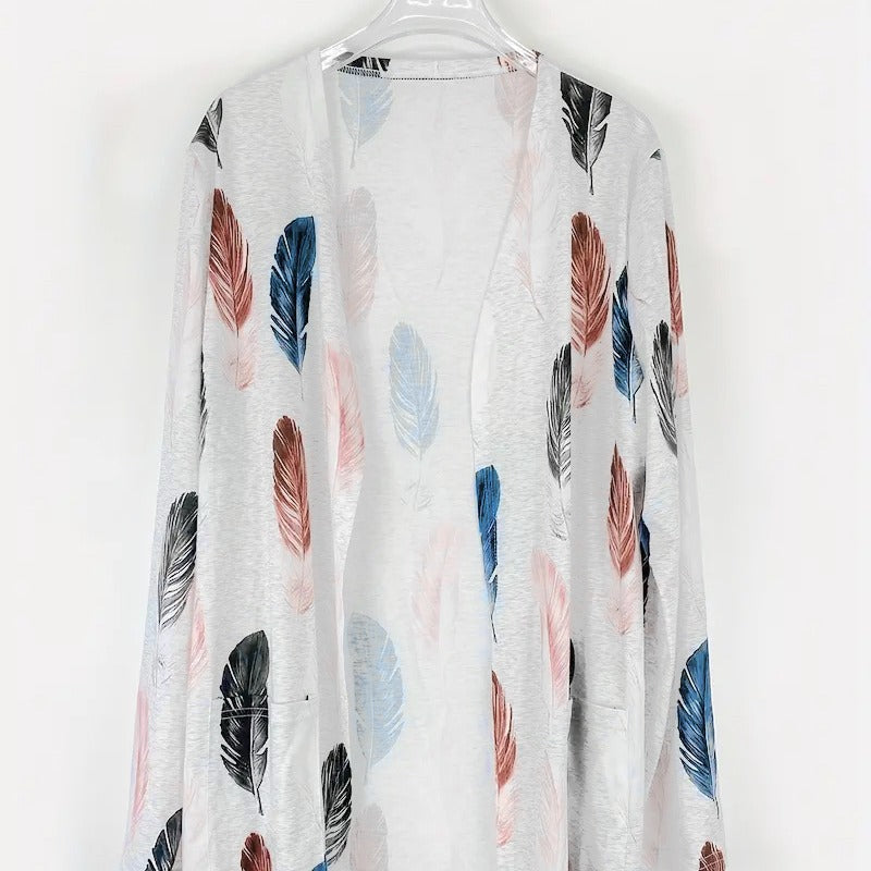 Damen Cardigan mit floralem Muster und praktischen Taschen R&B