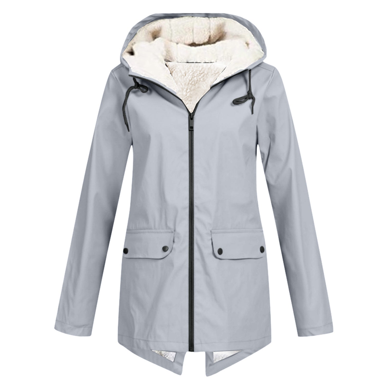 Damen Wasserabweisende Übergangsjacke mit warmem Fleece-Futter und verstellbarem Kapuzenkragen R&B