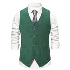 Herren elegante Anzugweste mit feinen Details und praktischen Taschen