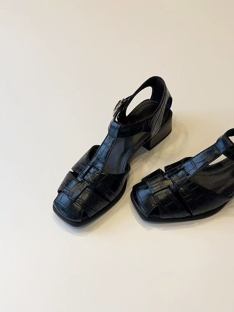 Damen elegante Sandalen mit Blockabsatz