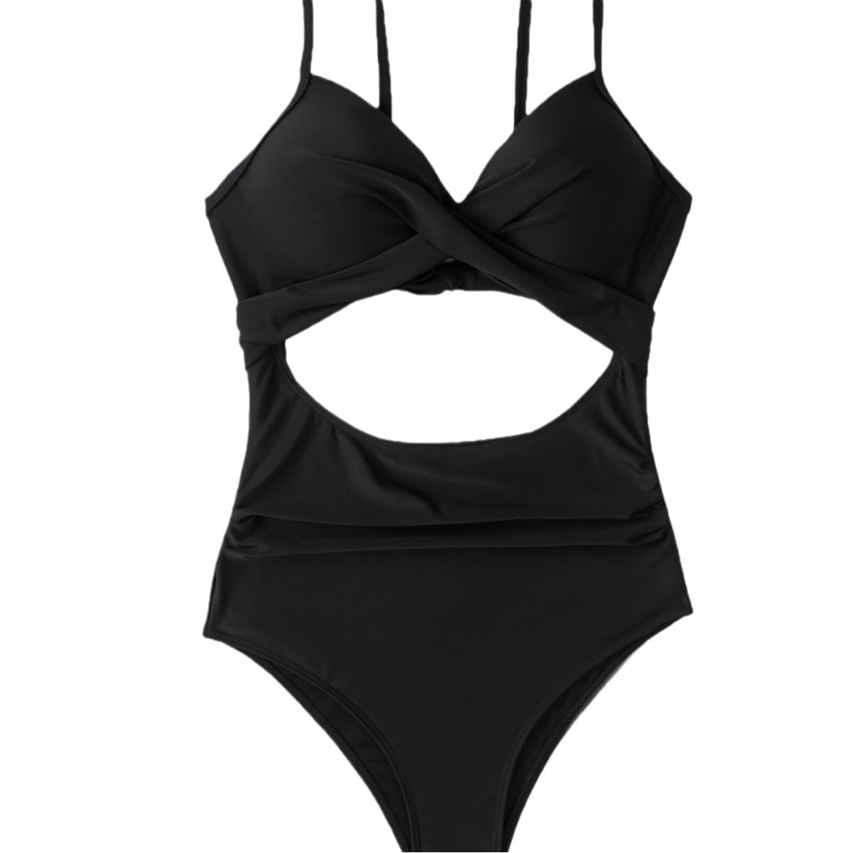 Damen Einteiliger Badeanzug mit modernem Cut-Out und elegantem Wickeldesign R&B