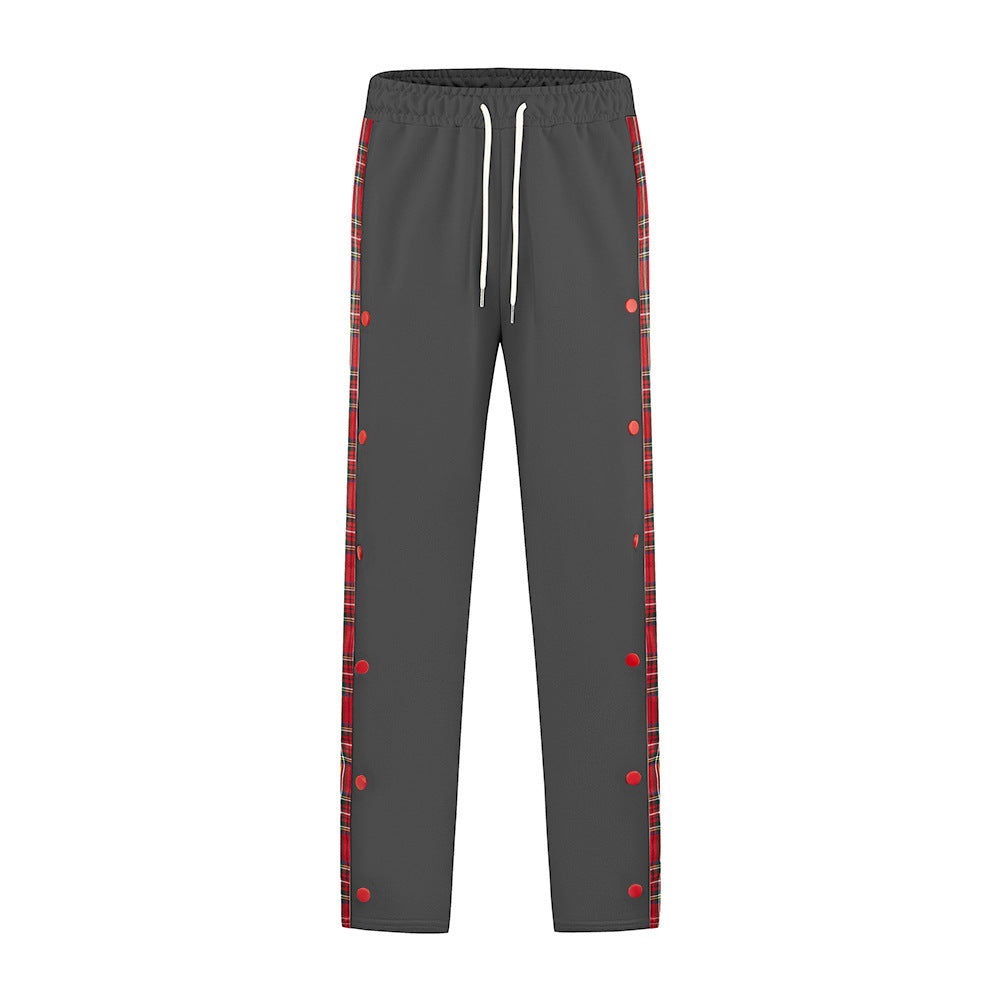 Herren Sportliche Jogginghose mit Druckknopf-Design und elastischem Bund R&B