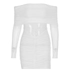 Damen figurbetontes Kleid mit verspieltem Rüschendetail R&B