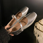 Damen Ballerinas mit modischem Riemchen und glänzender Oberfläche R&B