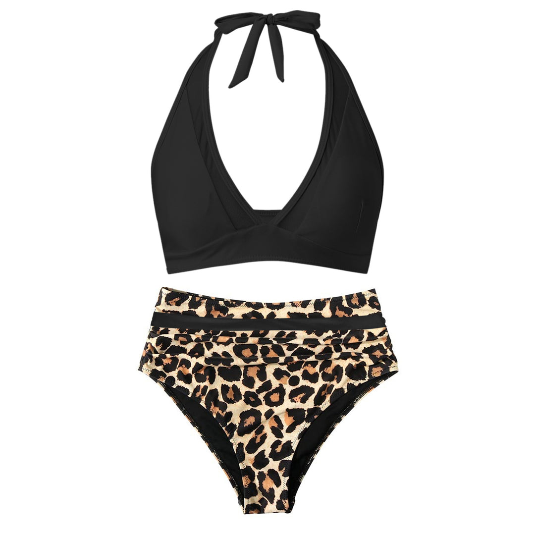Damen Hochtailliertes Bademoden-Set mit stylischem Haltertop R&B