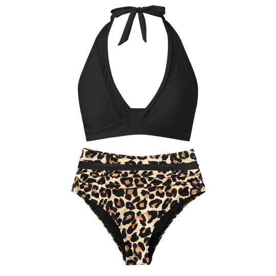 Damen Hochtailliertes Bademoden-Set mit stylischem Haltertop R&B