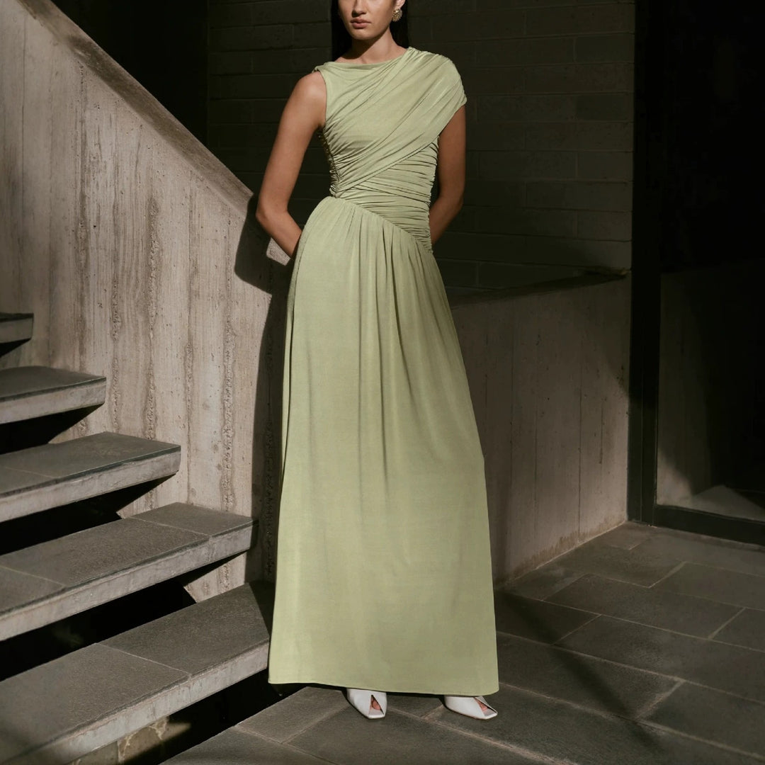 Damen Elegantes Abendkleid mit asymmetrischen Rüschendetails R&B