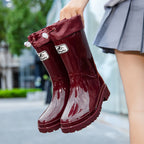 Damen Hochwertige und Stylische Gummistiefel mit Verstellbarem Schnürsystem R&B