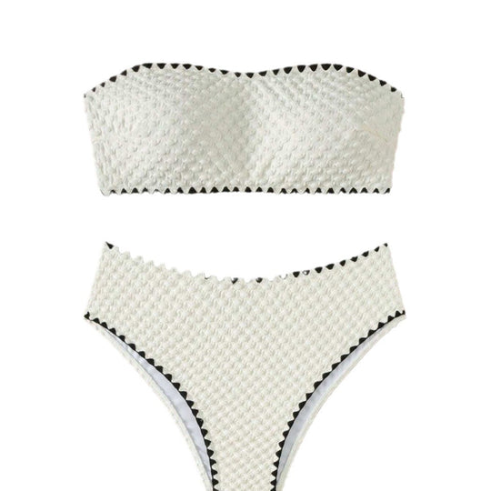 Damen Bandeau-Bikini mit strukturierter Oberfläche R&B