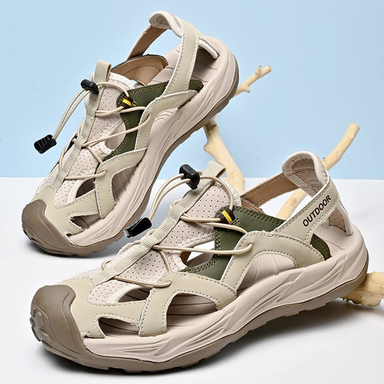 Damen Sportliche Wassersandalen mit flexibler Schnellschnürung und rutschfester Sohle R&B