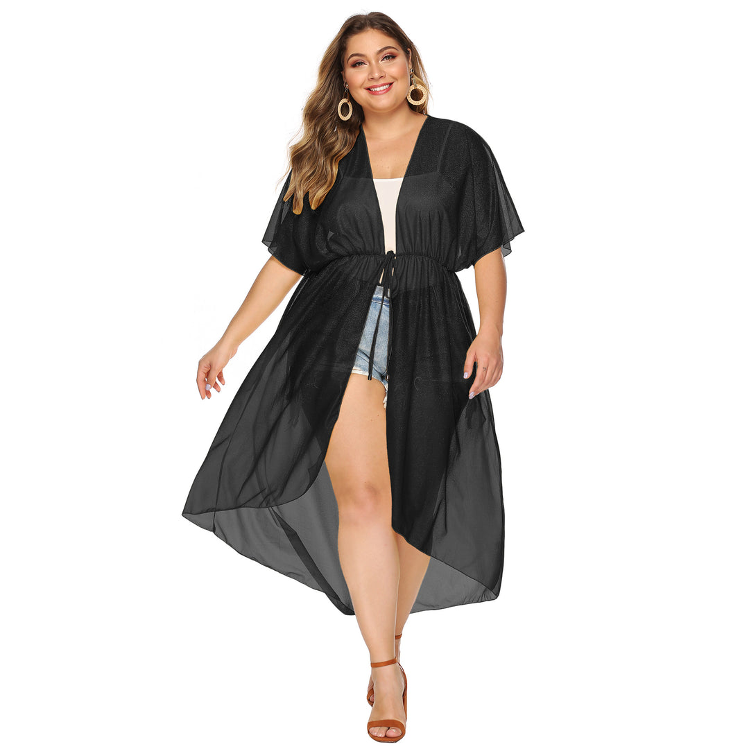 Damen eleganter transparenter Strandkimono R&B