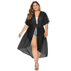 Damen eleganter transparenter Strandkimono R&B