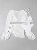 Damen zweiteiliges Badeanzug-Set mit verführerischem Spitzenoberteil und hoch taillierter Hose R&B